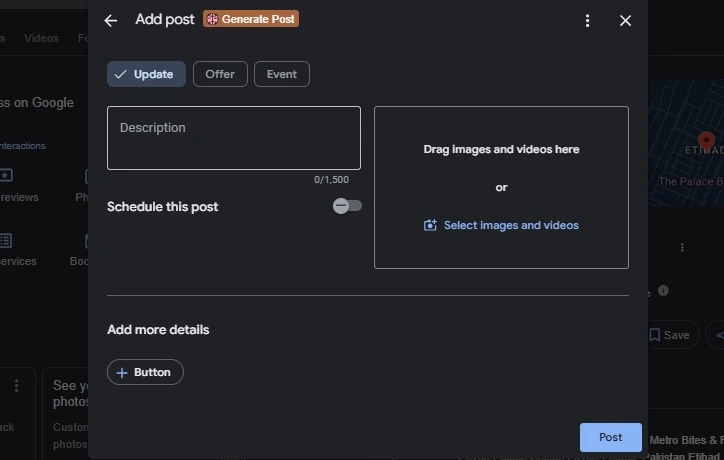 create & manage posts on your business profile