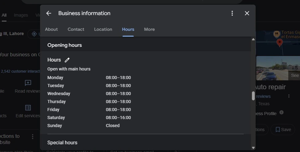 update your business hours on google business progile